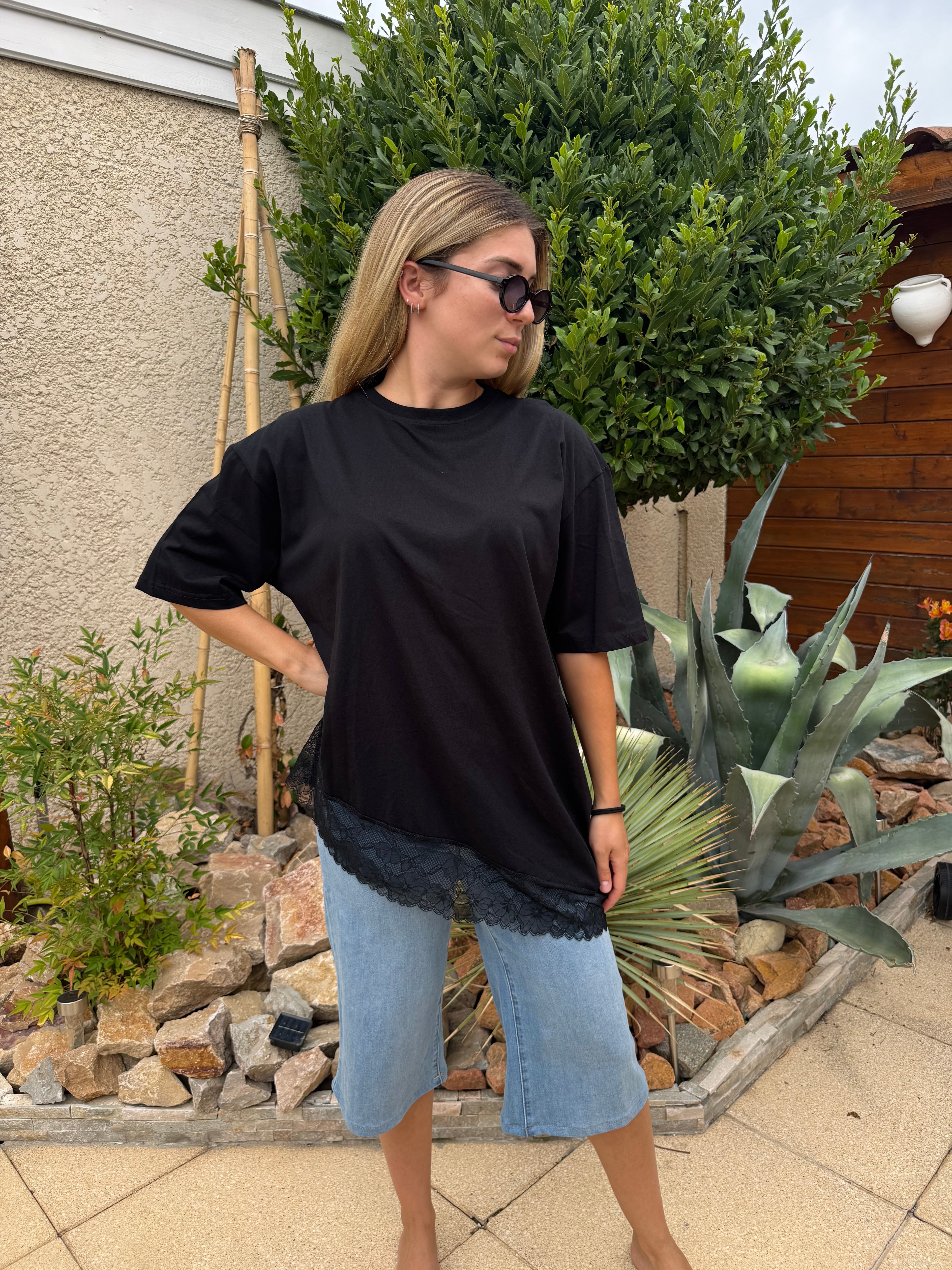 T-shirt oversize dentelle