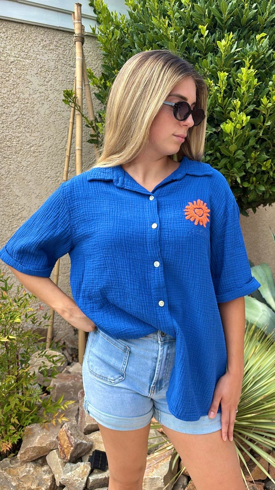 Chemise gaze de coton “Soleil”￼