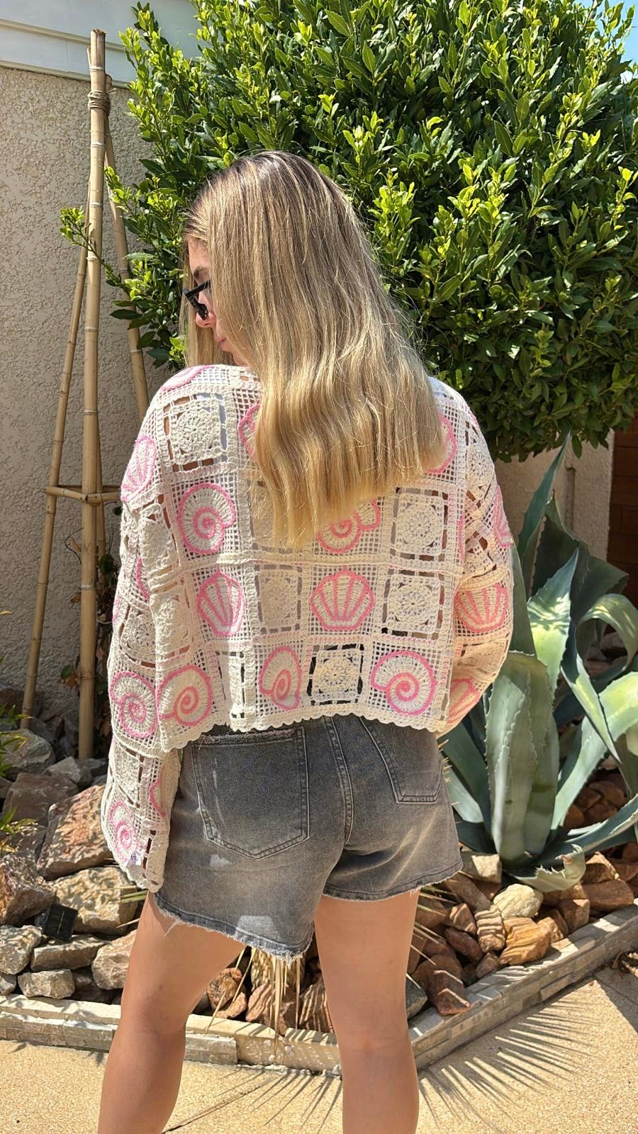 Pull crochet Coquillage