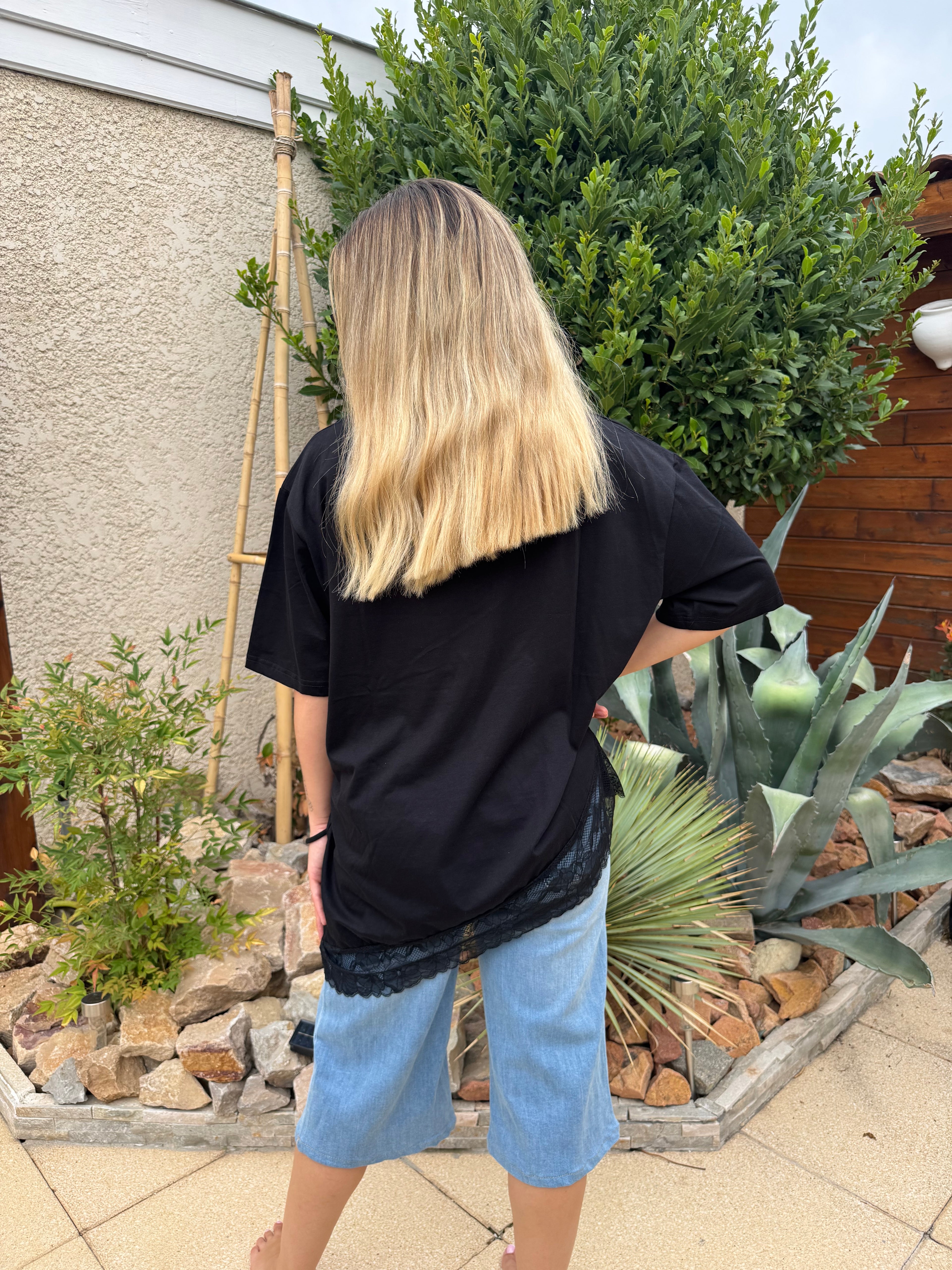 T-shirt oversize dentelle