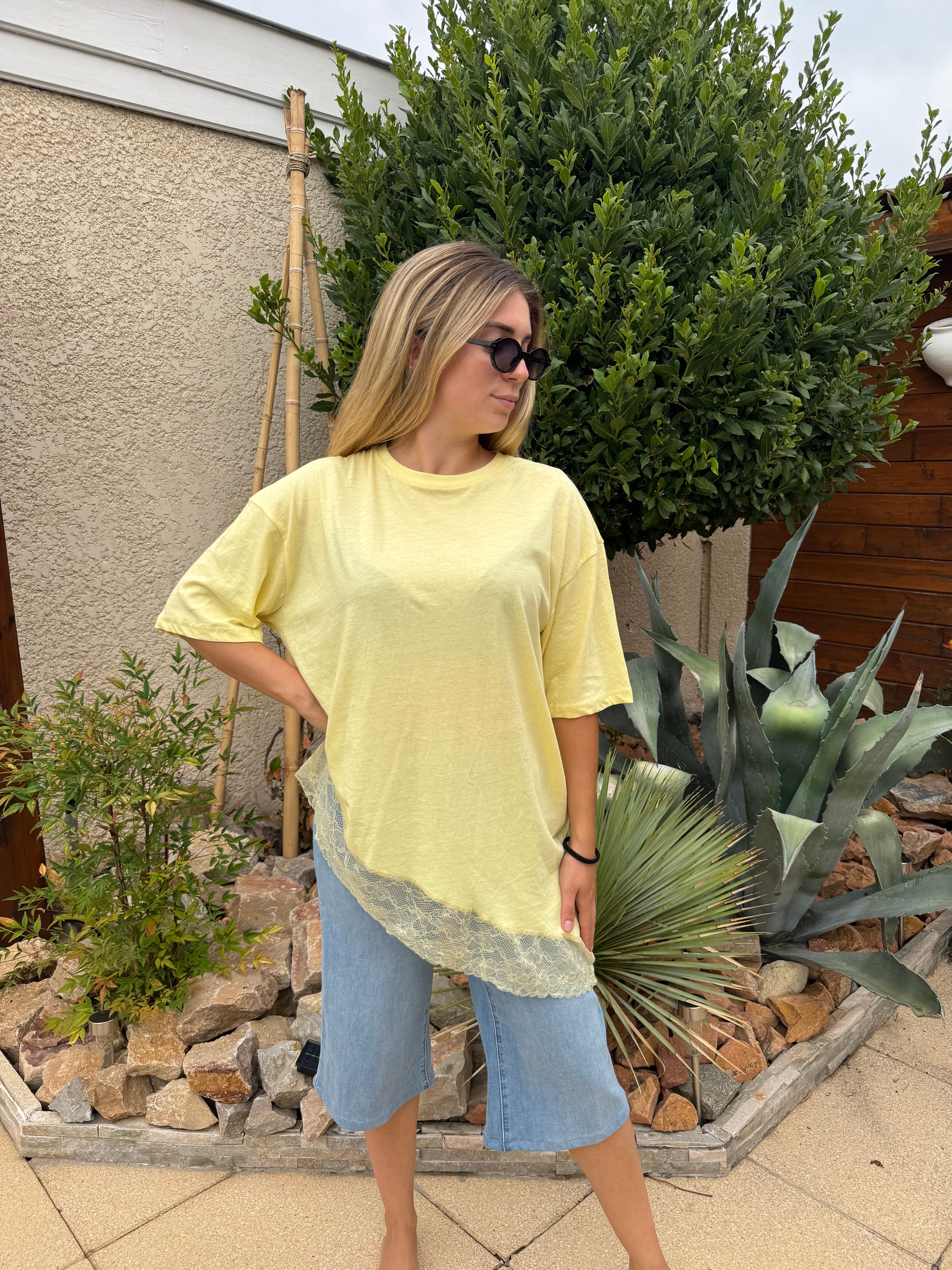 T-shirt oversize dentelle