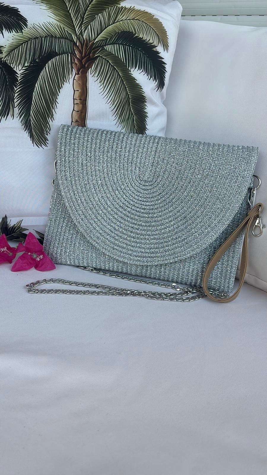 Sac bandoulière argenté