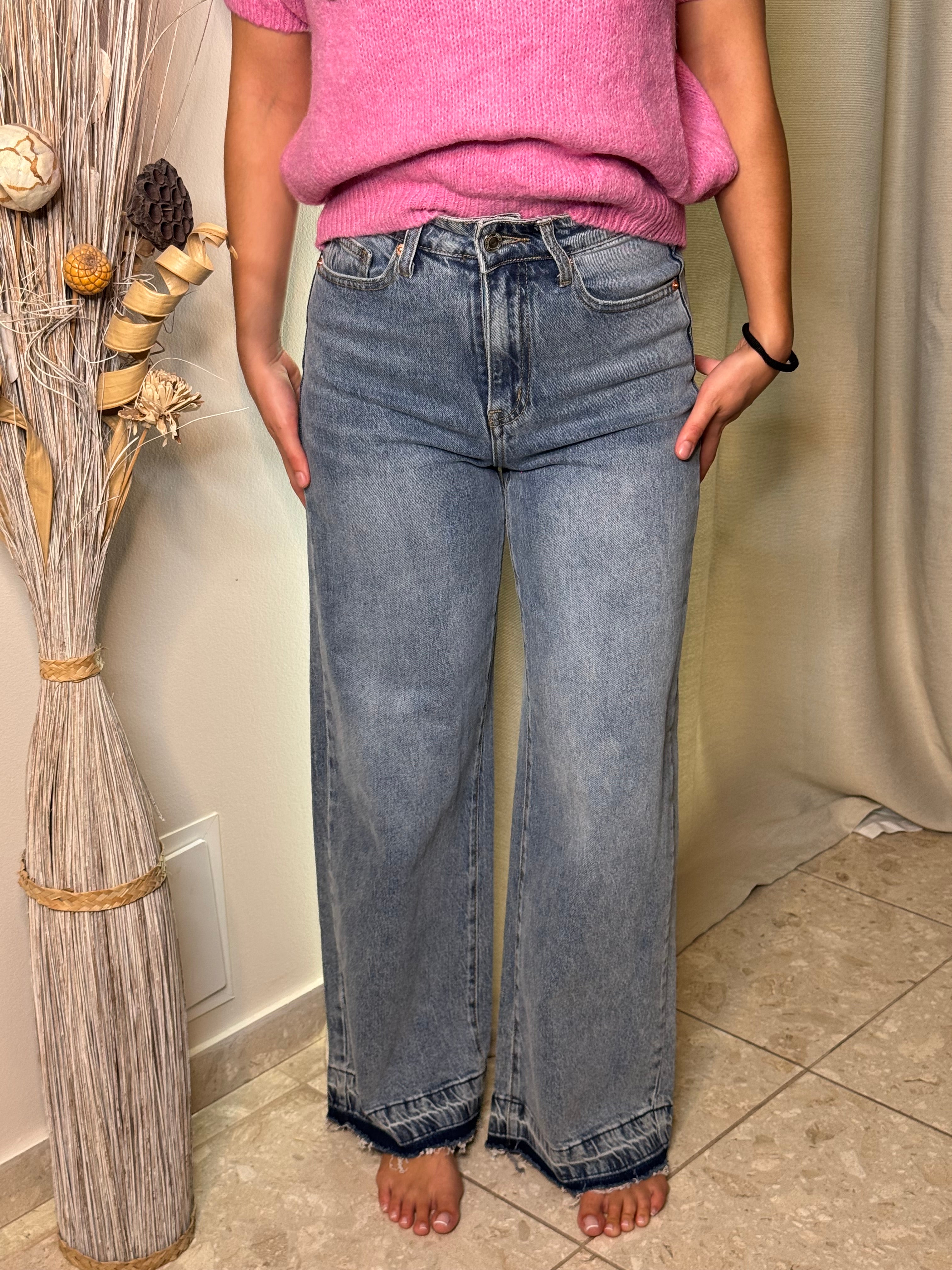 👖 Jean wide leg bleu clair