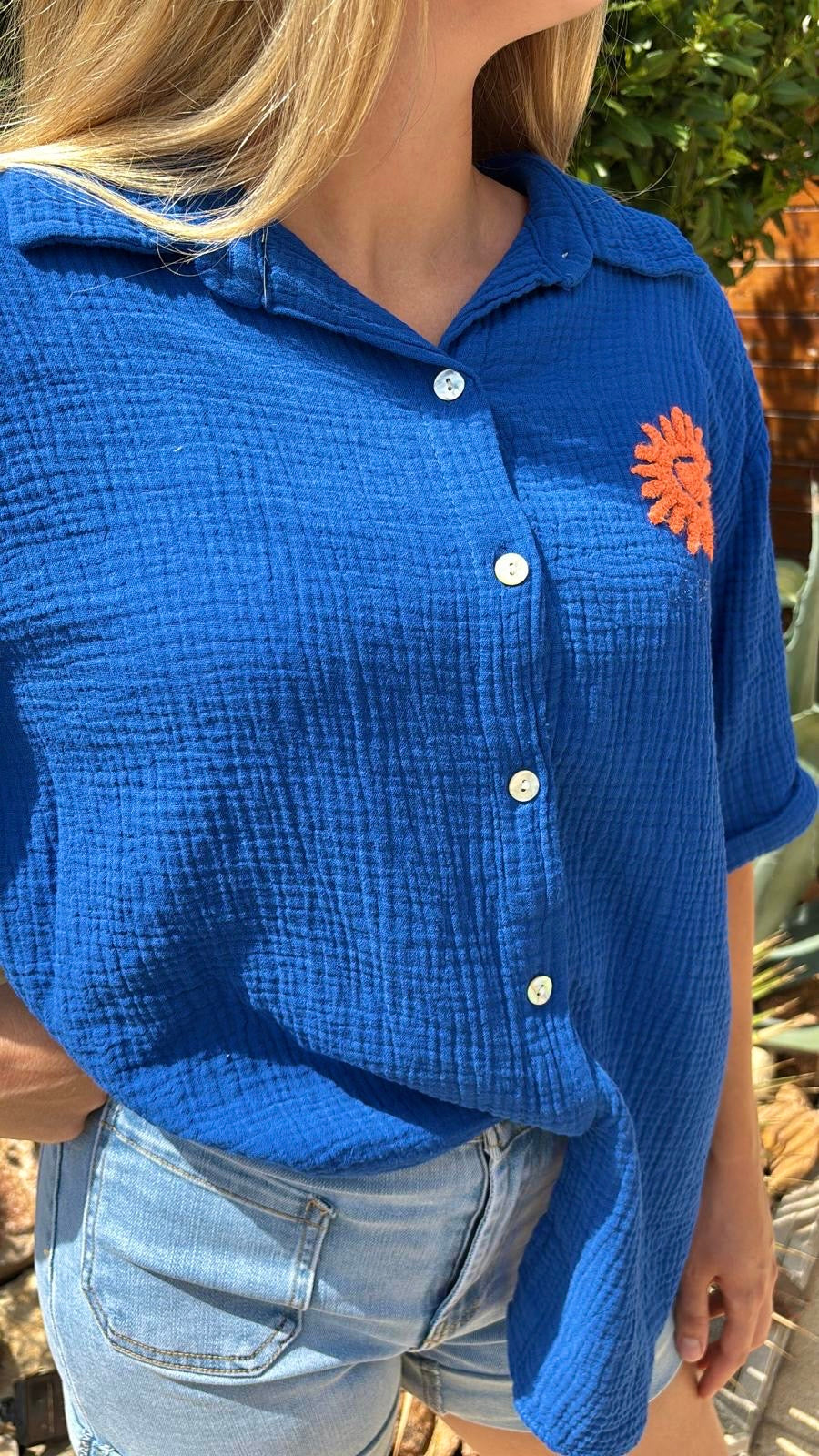 Chemise gaze de coton “Soleil”￼