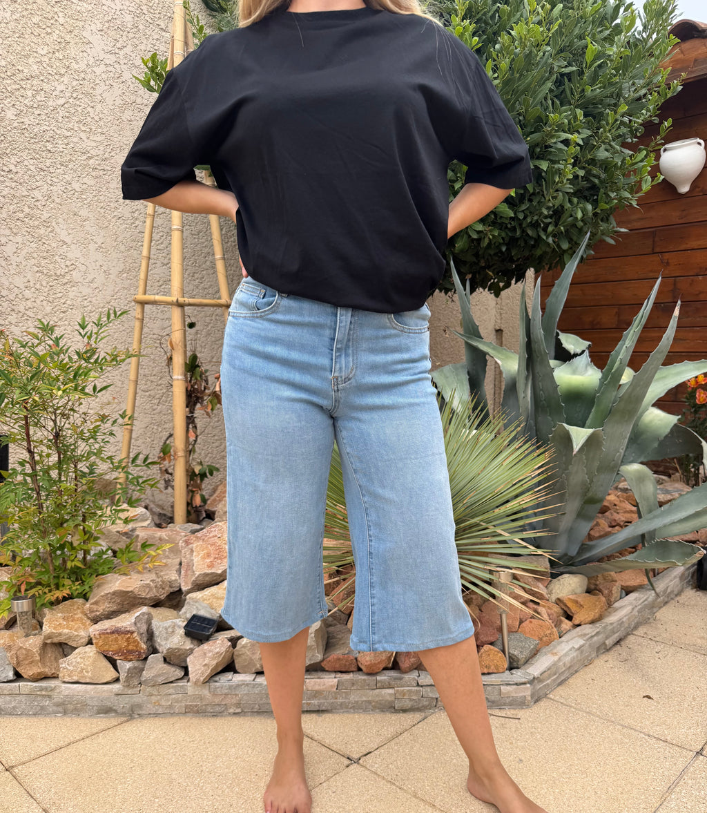 Jean bermuda en denim clair