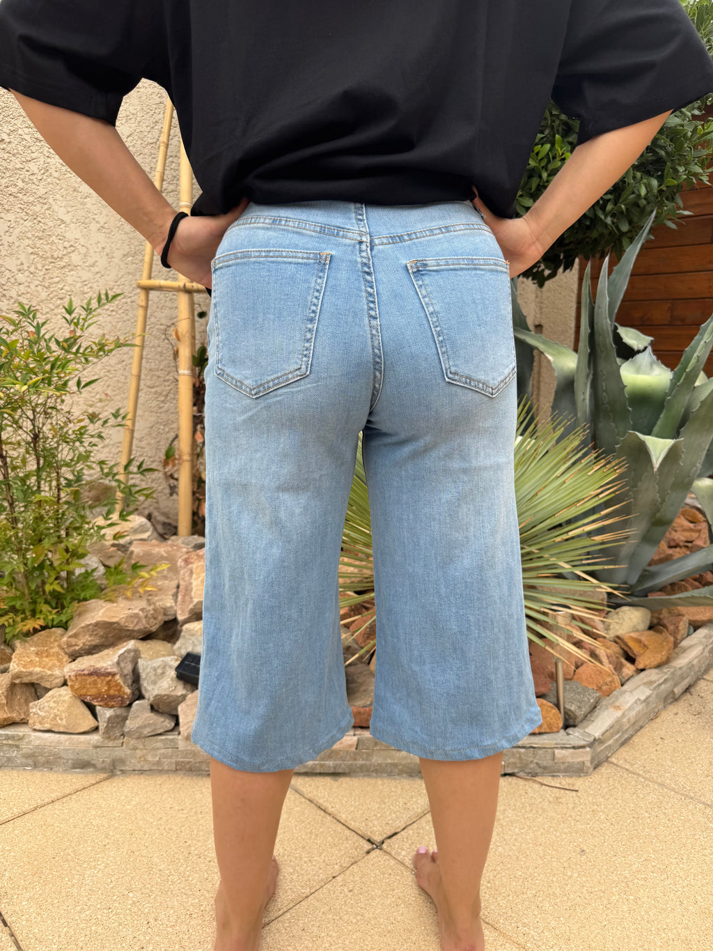 Jean bermuda en denim clair