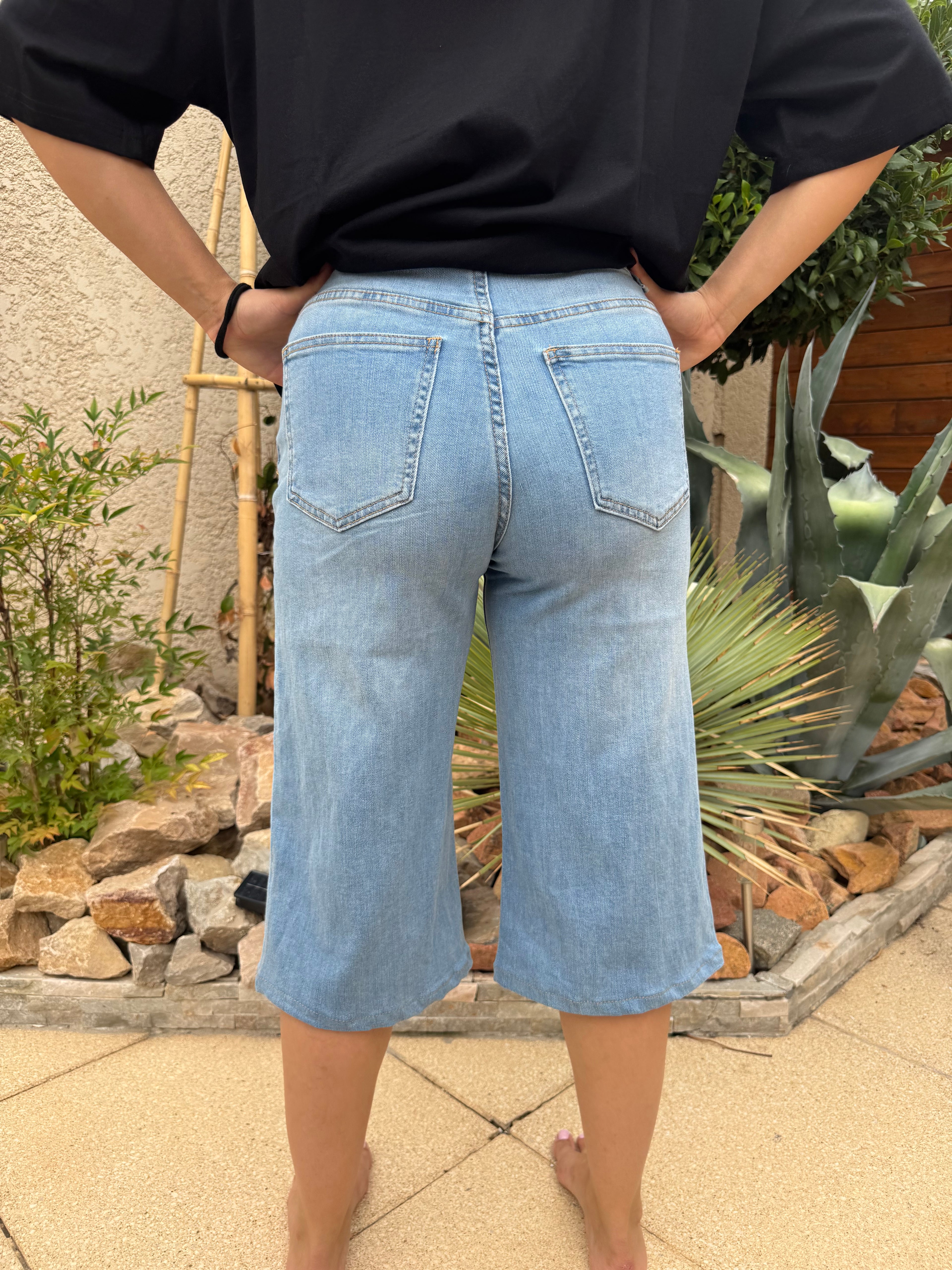 Jean bermuda en denim clair