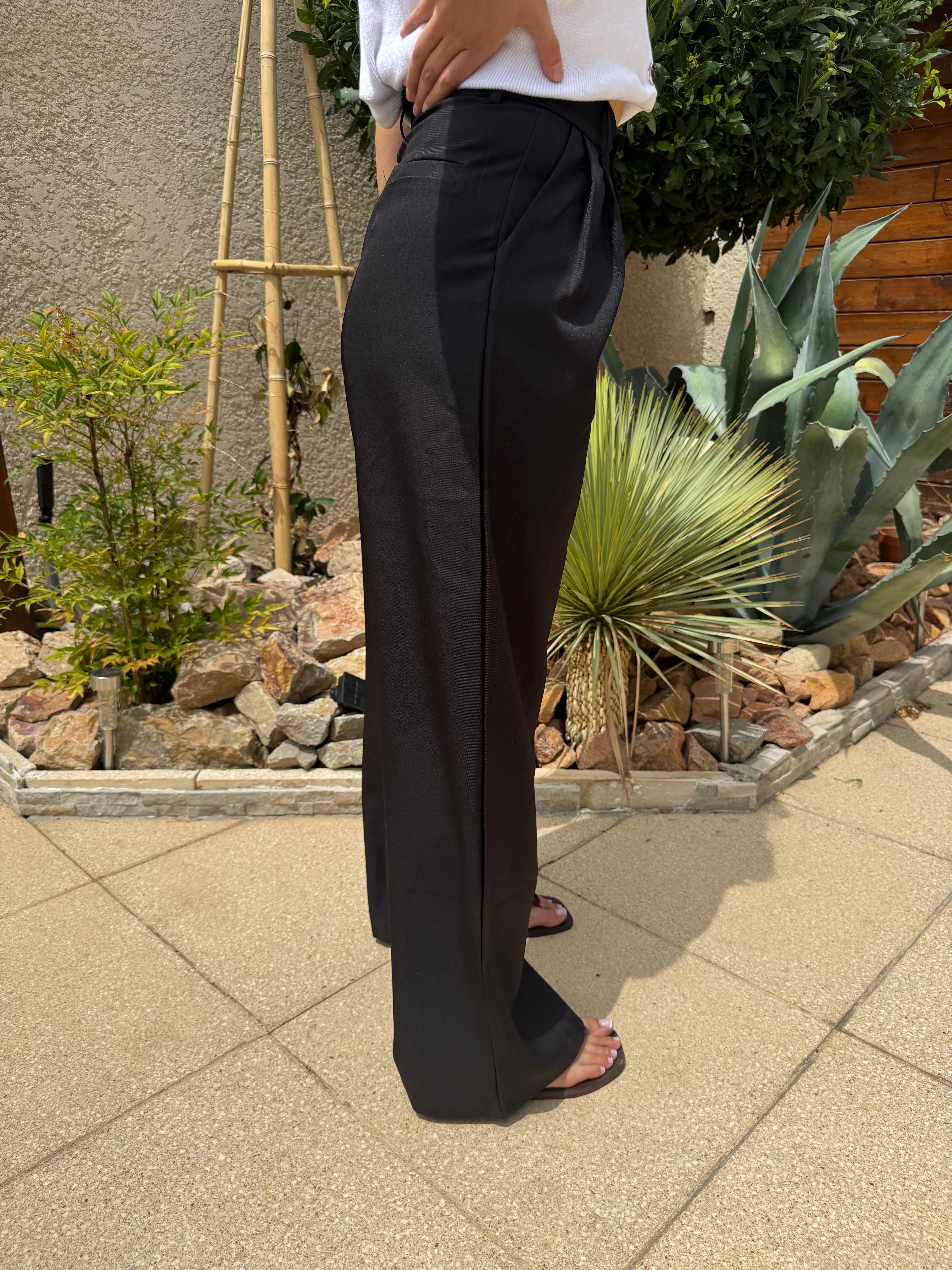 Pantalon Tailleur Wide Noir