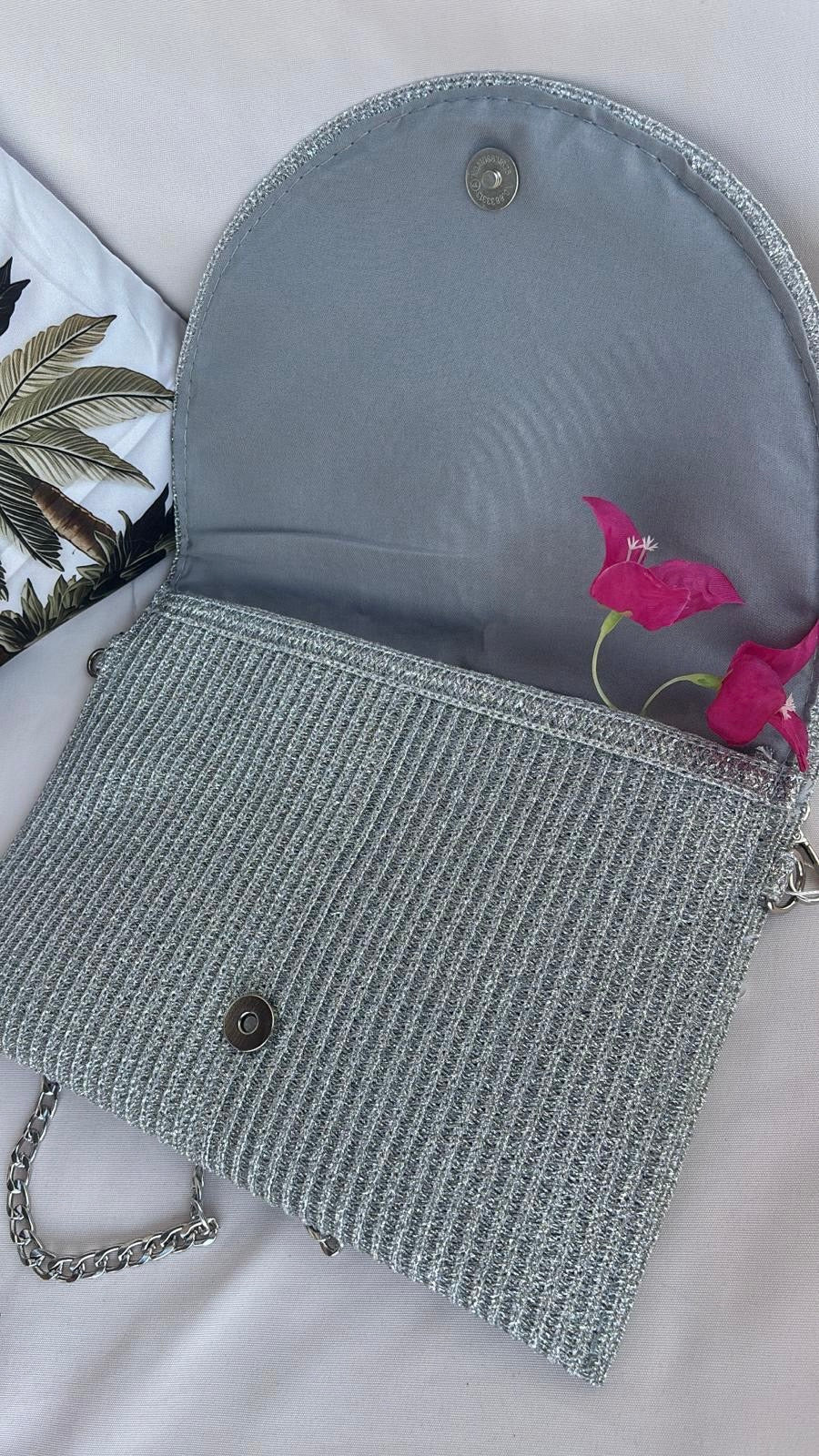 Sac bandoulière argenté