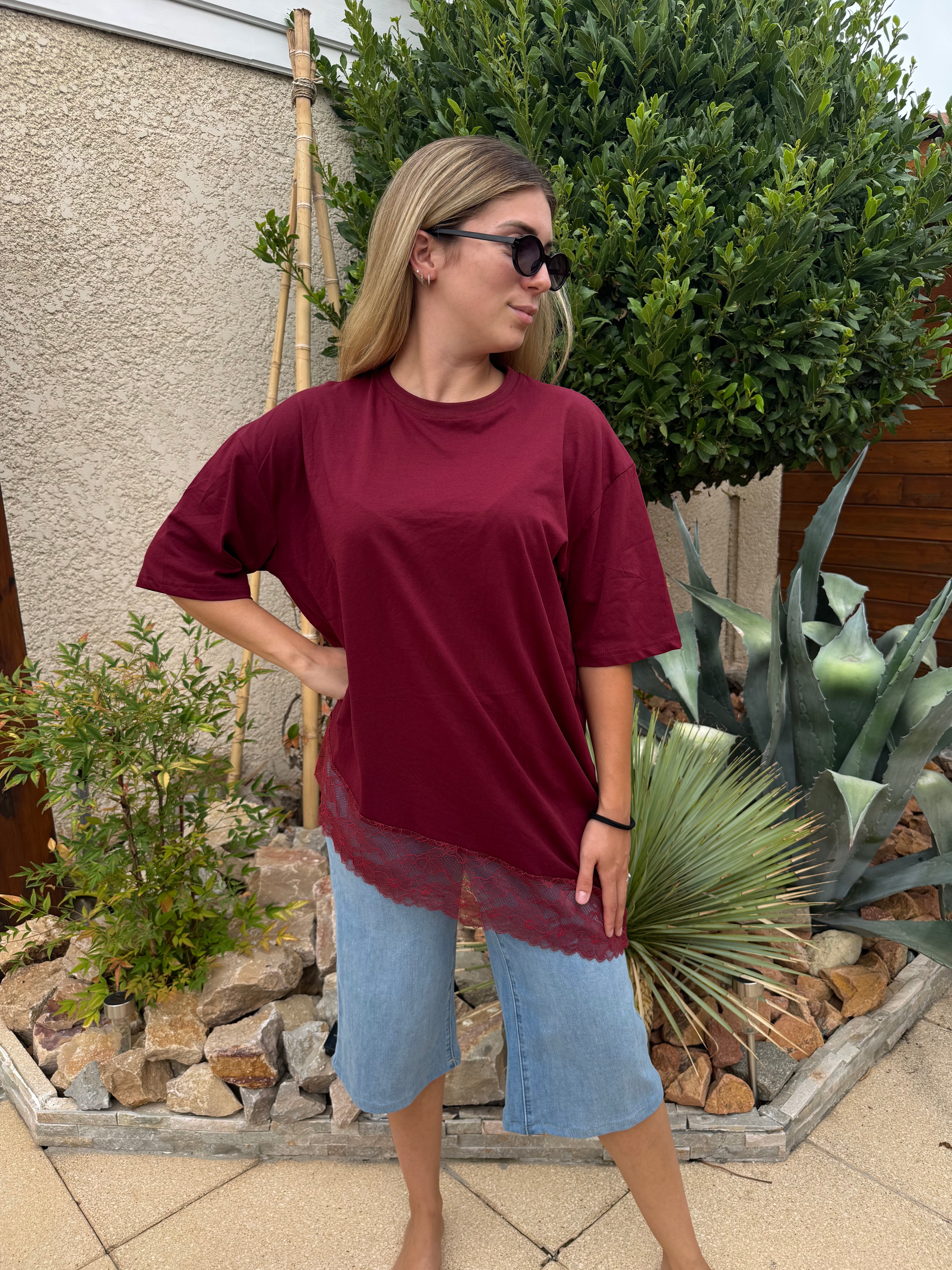 T-shirt oversize dentelle