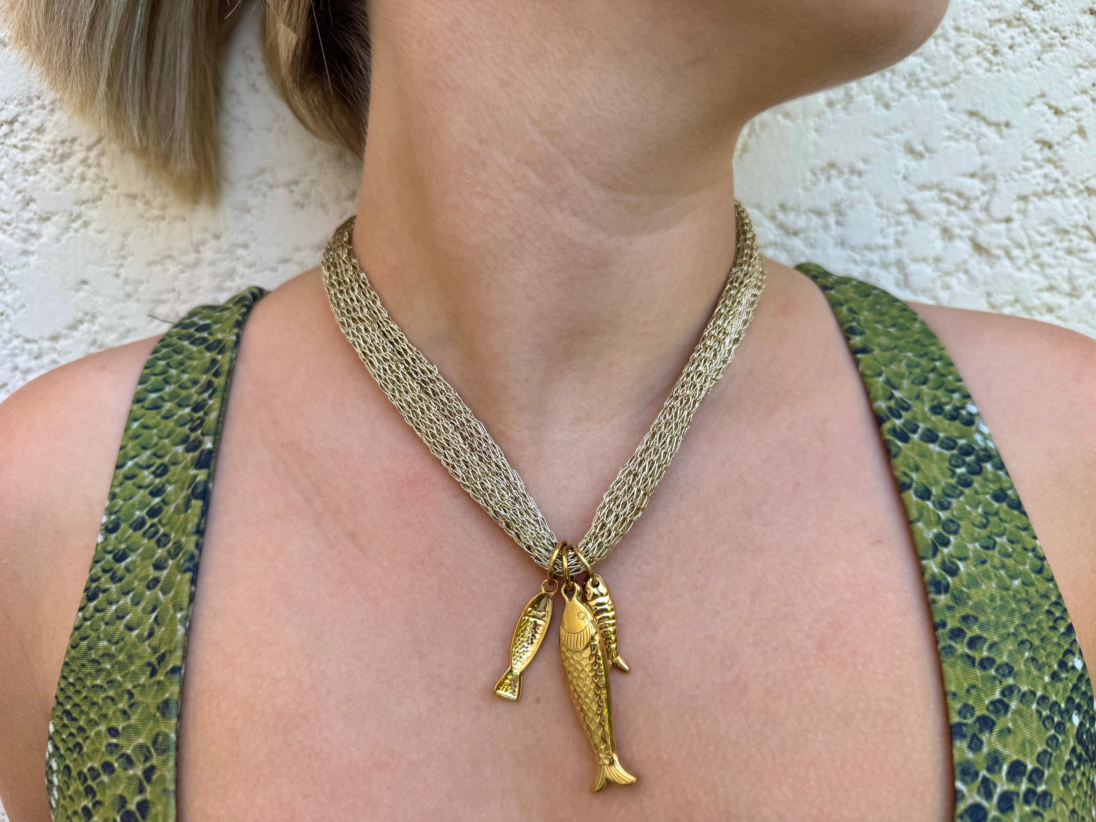 Collier Poissons Dorés