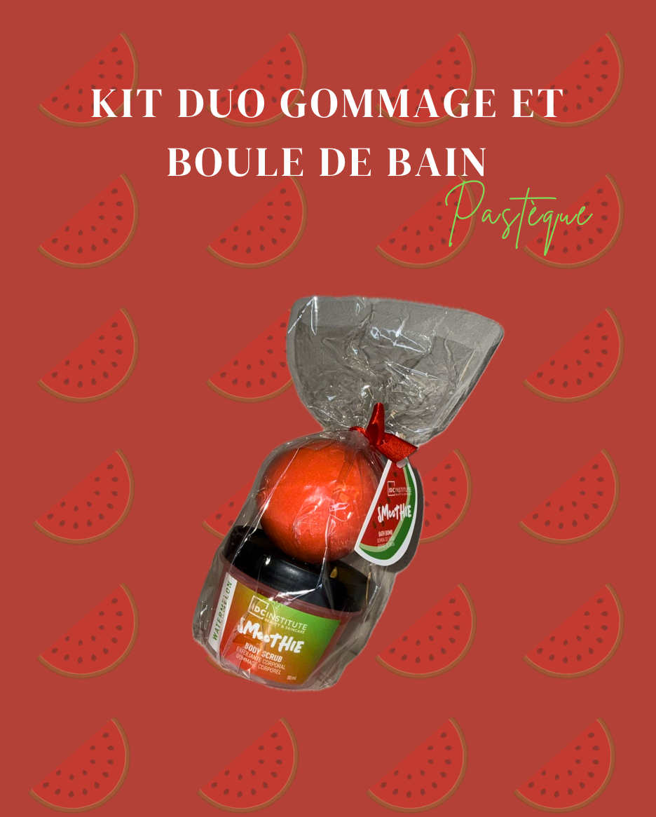 Kit Duo Gourmand  : Gommage + Boule de Bain Pastèque 🍉