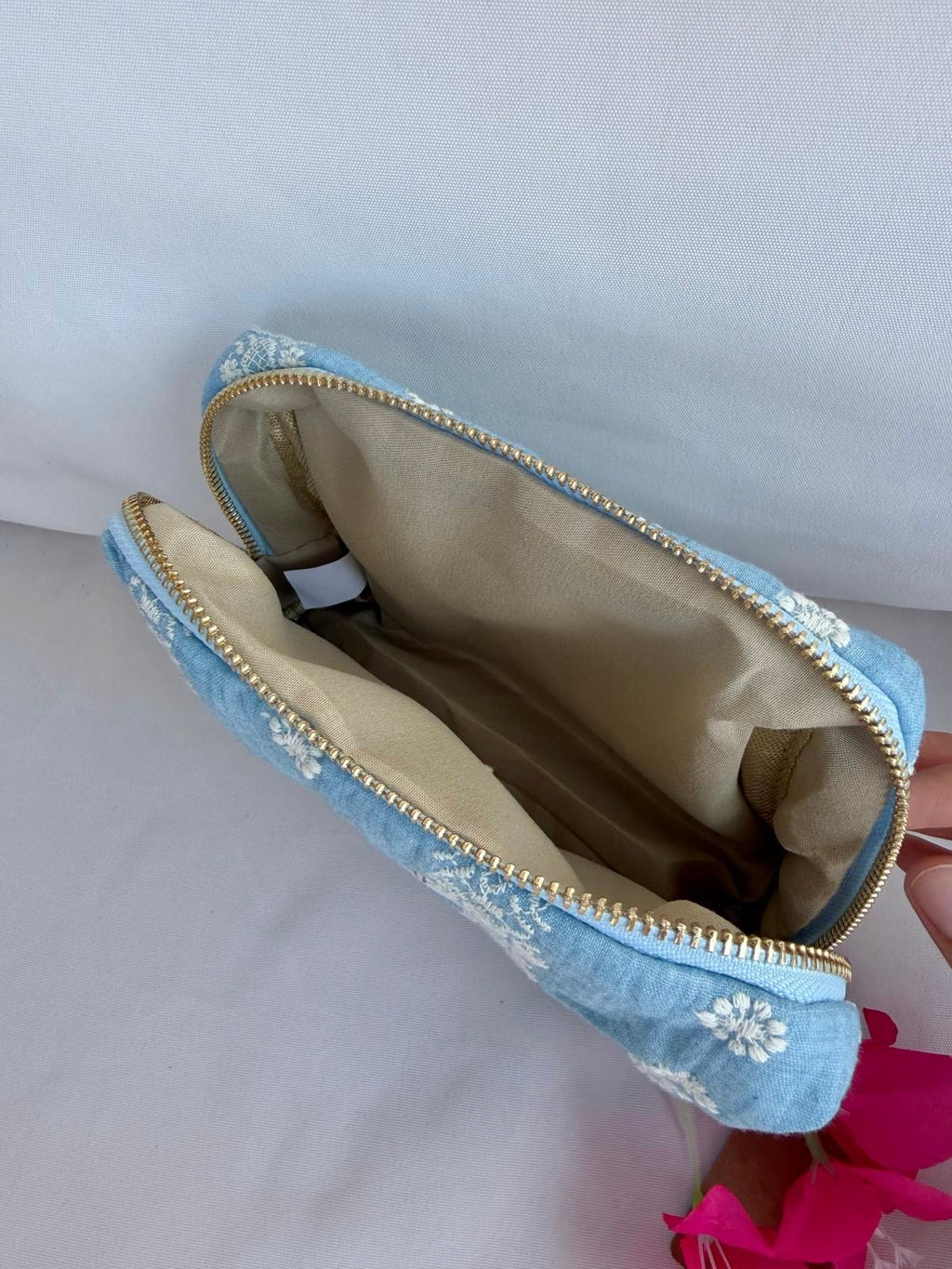 Trousse Matelassée “Amour” Bleue
